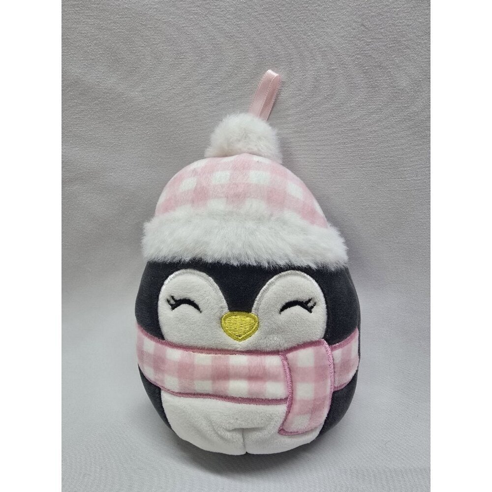 Squishmallow Luna the Penguin with Pink Hat and Scarf Plush Ornament 4 Inches